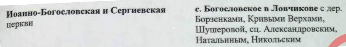 Иоанно-Богословская и Сергиевская церкви в Ловчиково