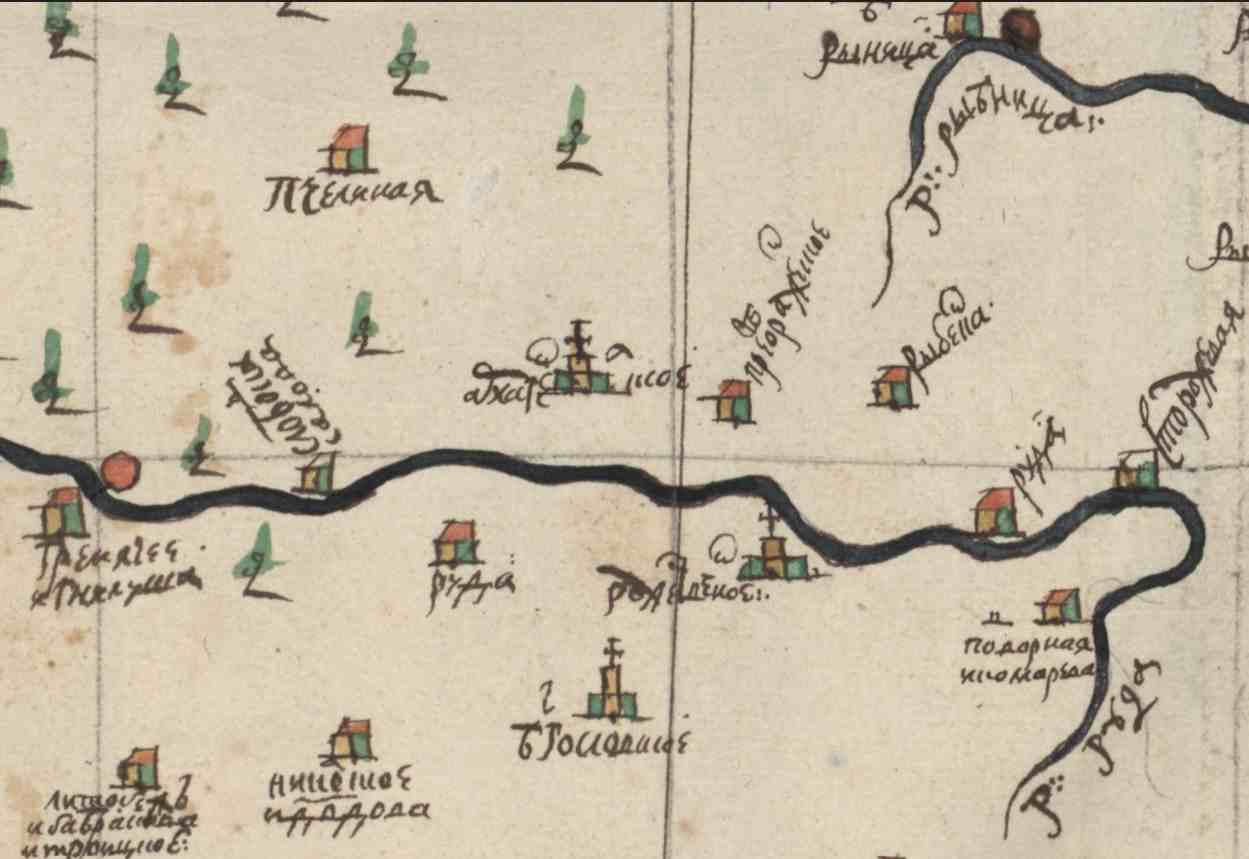 Ландкарта Орловского уезда,  XVIII в. пер. пол.