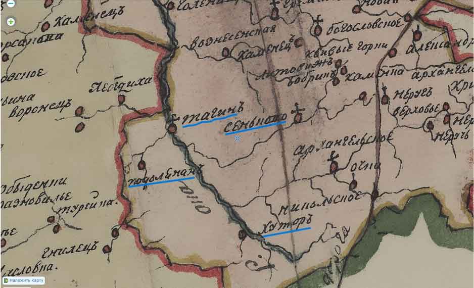  Генеральная карта Орловской губернии 1801 года